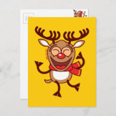 Kerstrendierdansende animatie feestdagenkaart (Voorkant / Achterkant)