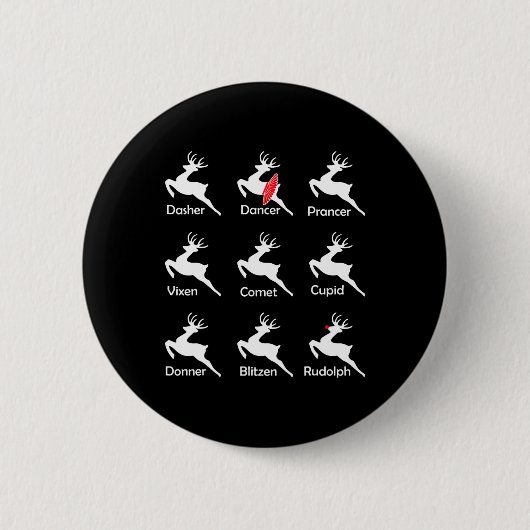 Kerstrendierdanseres Ballet Ballerina Dance T Ronde Button 5,7 Cm (Voorkant)