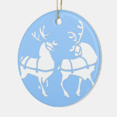 Kerstrendieren, decoratieve feestdagen keramisch ornament (Links)