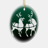 Kerstrendieren, decoratieve feestdagen keramisch ornament (Rechts)