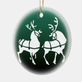 Kerstrendieren, decoratieve feestdagen keramisch ornament (Links)
