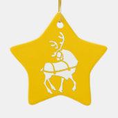 Kerstrendieren, decoratieve feestdagen keramisch ornament (Achterkant)