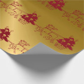 kerstrendieren en -bomen afdrukken cadeaupapier (Hoek)