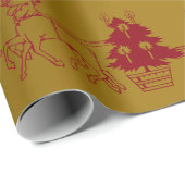 kerstrendieren en -bomen afdrukken cadeaupapier (Rol Hoek)