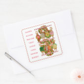 KERSTRENDIEREN Grote Vierkante Stickers (Envelop)