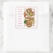 KERSTRENDIEREN Grote Vierkante Stickers (Tas)