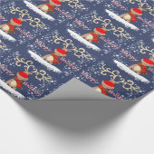 kerstrendieren in de sneeuwblauw-vakantieregel cadeaupapier (Hoek)