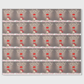 Kerstrendieren in de sneeuwverpakking cadeaupapier (Vlak)