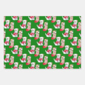 Kerstrendieren Kitten, Dog en Green Red Pset Inpakpapier Vel (Voorkant)