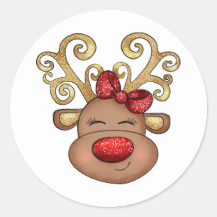 Kerstrendieren krijgen een leuke feestdag te wacht ronde sticker