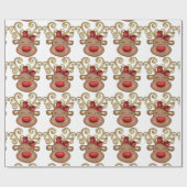 kerstrendieren krijgen een vakantiepatroon cadeaupapier (Vlak)