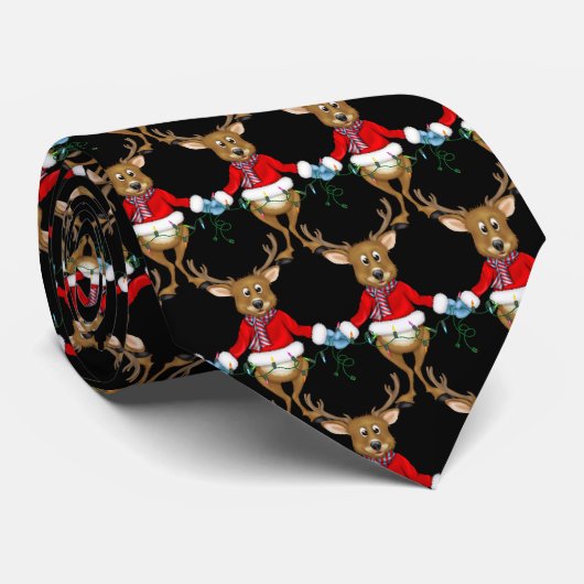 Kerstrendieren met een lichte touwtje stropdas (Opgerold)