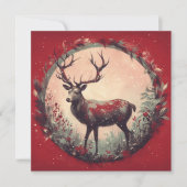 Kerstrendieren met Kerstkrans Feestdagenkaart (Voorkant)