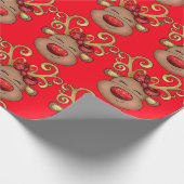 kerstrendieren met rood goud cadeaupapier (Hoek)
