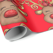 kerstrendieren met rood goud cadeaupapier (Rol Hoek)