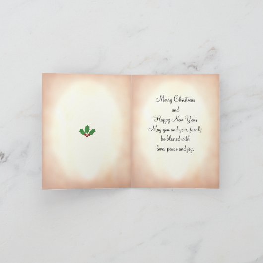 kerstrendieren met zwarte en rode ingewanden feestdagen kaart (Binnen)