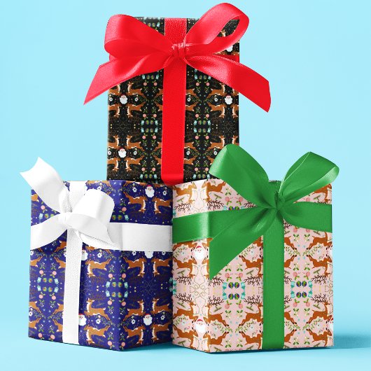 Kerstrendieren naadloos patroon inpakpapier vel