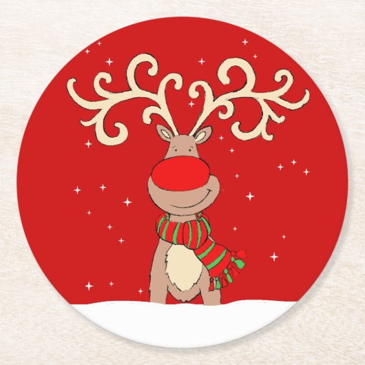 kerstrendieren onderzetter rood papier (Voorkant)