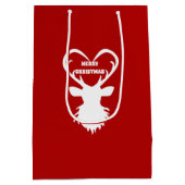 Kerstrendieren op rood medium cadeauzakje (Achterkant)