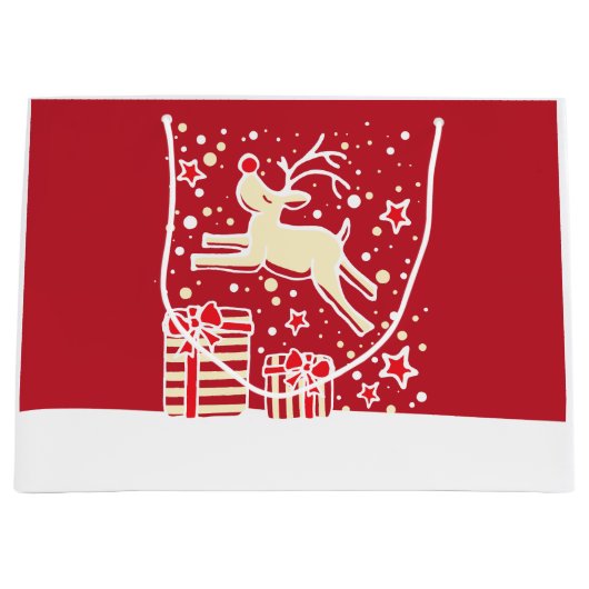 Kerstrendieren steigerend over cadeautjes cadeauta groot cadeauzakje (Voorkant)