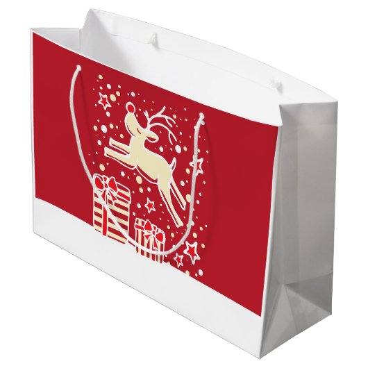 Kerstrendieren steigerend over cadeautjes cadeauta groot cadeauzakje (Achterkant Gekanteld)