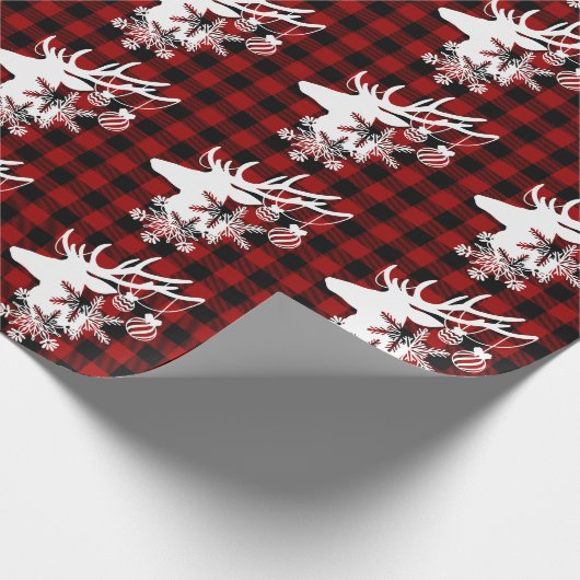 kerstrendierensnowflakes Ornamenten Feestdagen Cadeaupapier (Hoek)