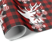 kerstrendierensnowflakes Ornamenten Feestdagen Cadeaupapier (Rol Hoek)