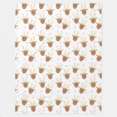 Kerstrendierensnowflakes roze goud fleece deken (Voorkant)
