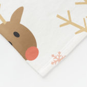 Kerstrendierensnowflakes roze goud fleece deken (Hoek)