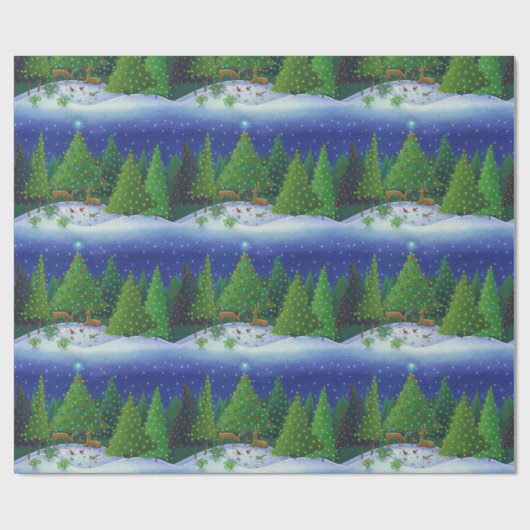 Kerstrendierentuin Cadeaupapier (Vlak)