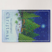 Kerstrendierentuin Familienaam Legpuzzel (Horizontaal)