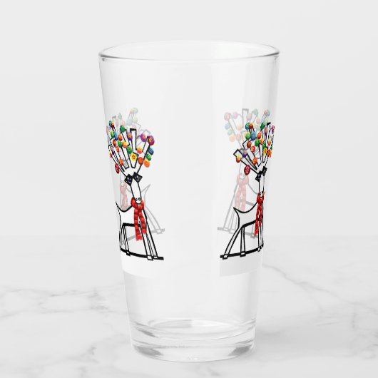 kerstrendierfeest glas (Links)