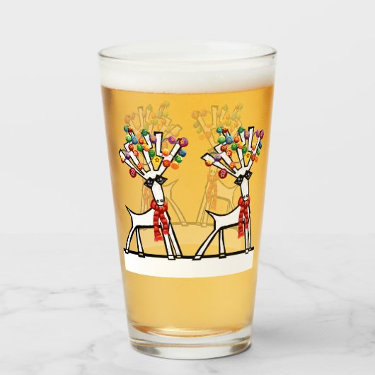 kerstrendierfeest glas (Voorkant gevuld)