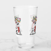 kerstrendierfeest met sneeuwvlokken glas (Rechts)