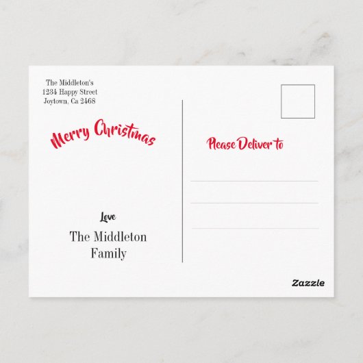 Kerstrendierfeestdag persoonlijk briefkaart (Achterkant)