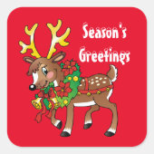 Kerstrendierfeestdag sticker cartoon (Voorkant)