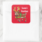 Kerstrendierfeestdag sticker cartoon (Tas)