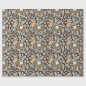 Kerstrendierfeestpatroon Cadeaupapier (Vlak)