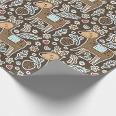 Kerstrendierfeestpatroon Cadeaupapier (Hoek)