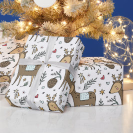 Kerstrendierfeestpatroon Cadeaupapier