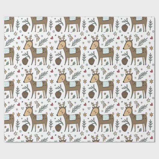 Kerstrendierfeestpatroon Cadeaupapier (Vlak)