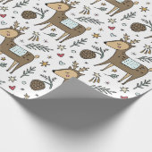 Kerstrendierfeestpatroon Cadeaupapier (Hoek)