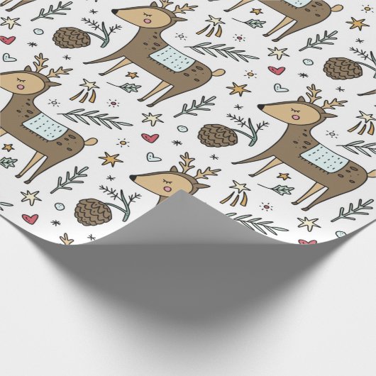 Kerstrendierfeestpatroon Cadeaupapier (Hoek)