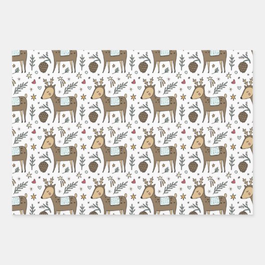 Kerstrendierfeestpatroon Inpakpapier Vel (Voorkant 2)