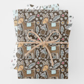 Kerstrendierfeestpatroon Inpakpapier Vel (In situ)