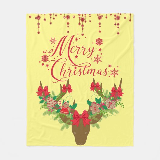  kerstrendierFloral Fleece Deken (Voorkant)