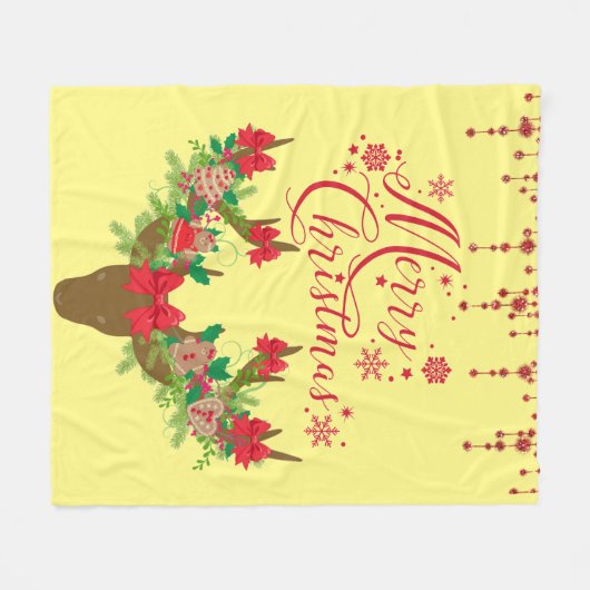  kerstrendierFloral Fleece Deken (Voorkant (Horizontaal))