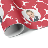 kerstrendierfoto gepersonaliseerd cadeaupapier (Rol Hoek)