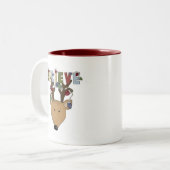 Kerstrendiergeloof Tweekleurige Koffiemok (Voorkant links)