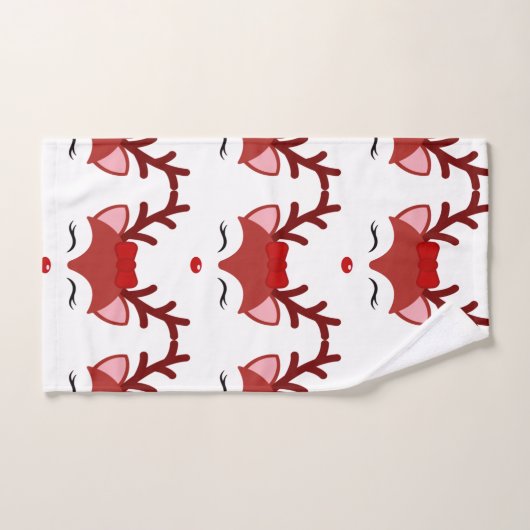 Kerstrendiergezicht Bad Handdoek (Handdoek)